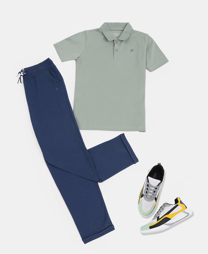 Boy's Super Combed Cotton Rich Regular Fit Polo T-Shirt - Iceberg Green