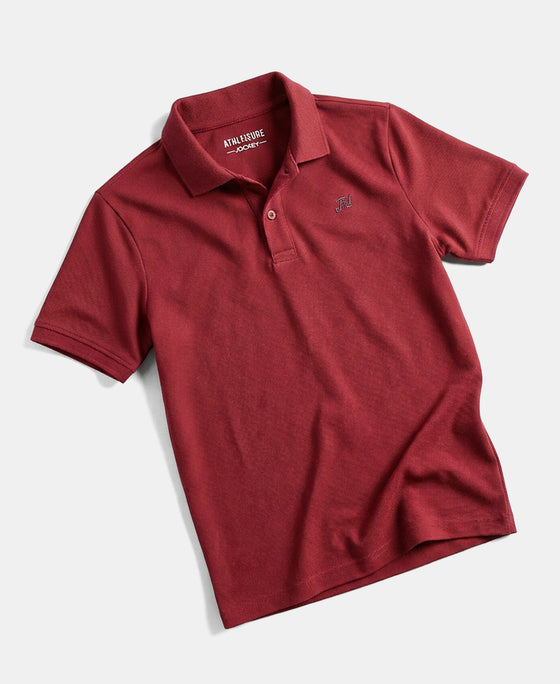 Boy's Super Combed Cotton Rich Regular Fit Polo T-Shirt - Pomegranate
