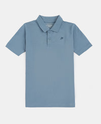 Boy's Super Combed Cotton Rich Regular Fit Polo T-Shirt - Provincial Blue