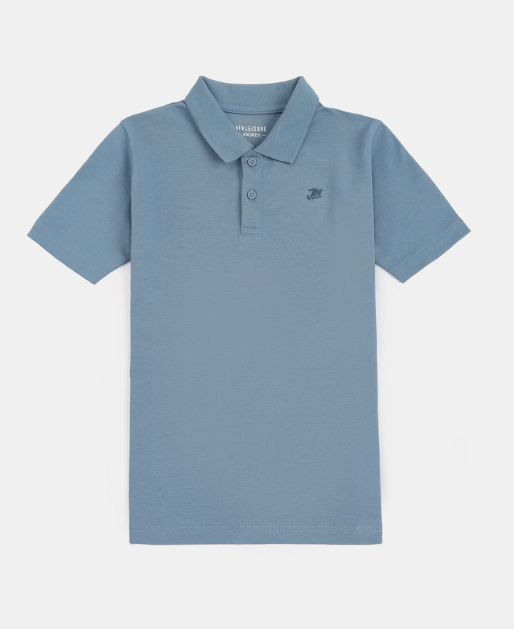 Boy's Super Combed Cotton Rich Regular Fit Polo T-Shirt - Provincial Blue