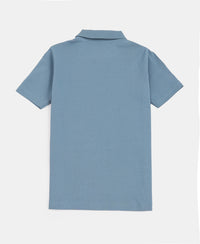 Boy's Super Combed Cotton Rich Regular Fit Polo T-Shirt - Provincial Blue