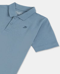 Boy's Super Combed Cotton Rich Regular Fit Polo T-Shirt - Provincial Blue