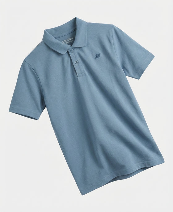 Boy's Super Combed Cotton Rich Regular Fit Polo T-Shirt - Provincial Blue