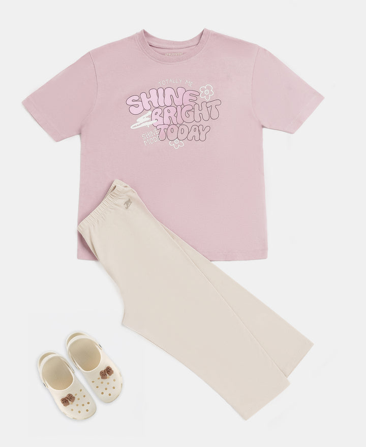 Girl's Super Combed Cotton Elastane Stretch Capri - French Oak