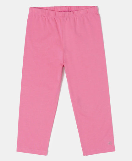 Girl's Super Combed Cotton Elastane Stretch Capri - Assorted