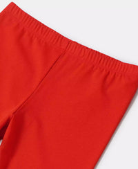 Girl's Super Combed Cotton Elastane Stretch Capri - Rio Red