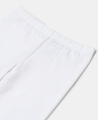 Girl's Super Combed Cotton Elastane Stretch Capri - White