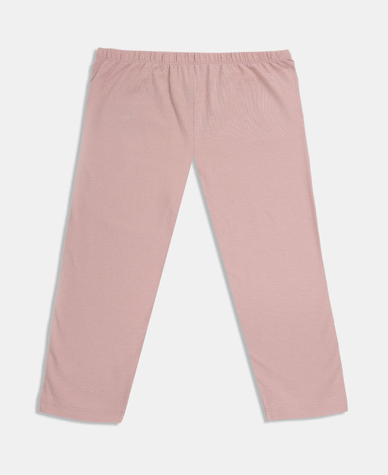Girl's Super Combed Cotton Elastane Stretch Capri - Wood Rose