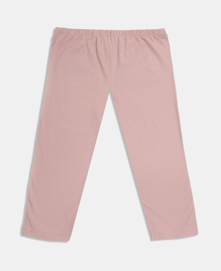 Girl's Super Combed Cotton Elastane Stretch Capri - Wood Rose