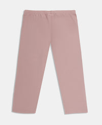 Girl's Super Combed Cotton Elastane Stretch Capri - Wood Rose