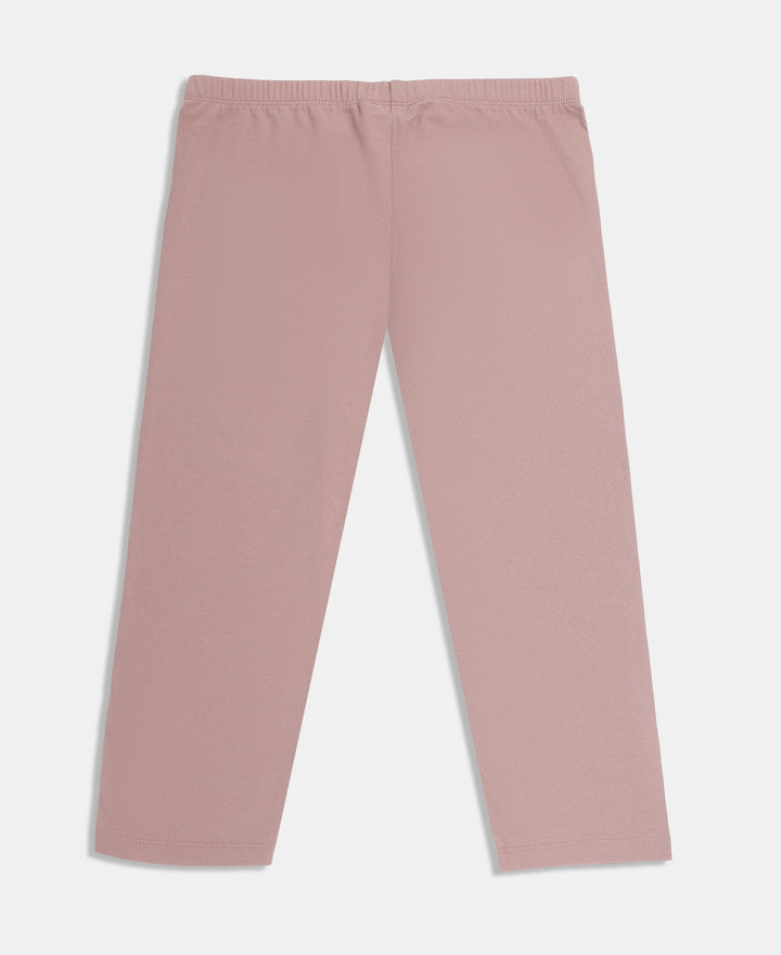 Girl's Super Combed Cotton Elastane Stretch Capri - Wood Rose