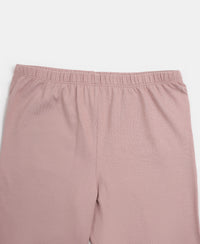 Girl's Super Combed Cotton Elastane Stretch Capri - Wood Rose