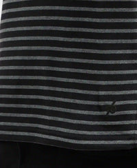 Super Combed Cotton Rich Striped Round Neck Full Sleeve T-Shirt - Black & Charcoal Melange-7