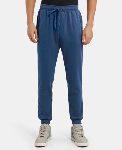 Super Combed Cotton Rich Slim Fit Jogger with Zipper Pockets - Insignia Blue-1