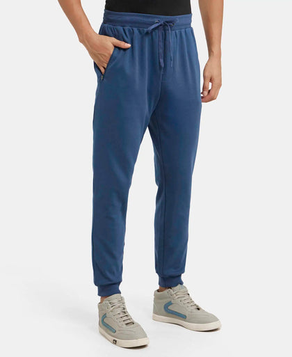 Super Combed Cotton Rich Slim Fit Jogger with Zipper Pockets - Insignia Blue-2
