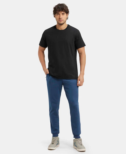 Super Combed Cotton Rich Slim Fit Jogger with Zipper Pockets - Insignia Blue-4