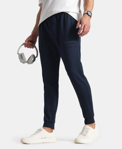 Super Combed Cotton Rich Slim Fit Jogger with Zipper Pockets - Navy