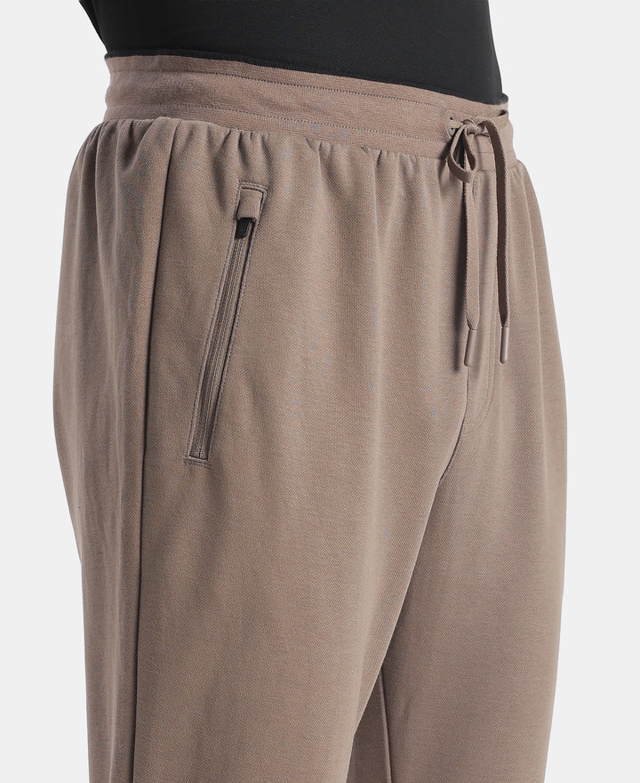 Super Combed Cotton Rich Pique Slim Fit Jogger with Zipper Pockets - Dark Khaki