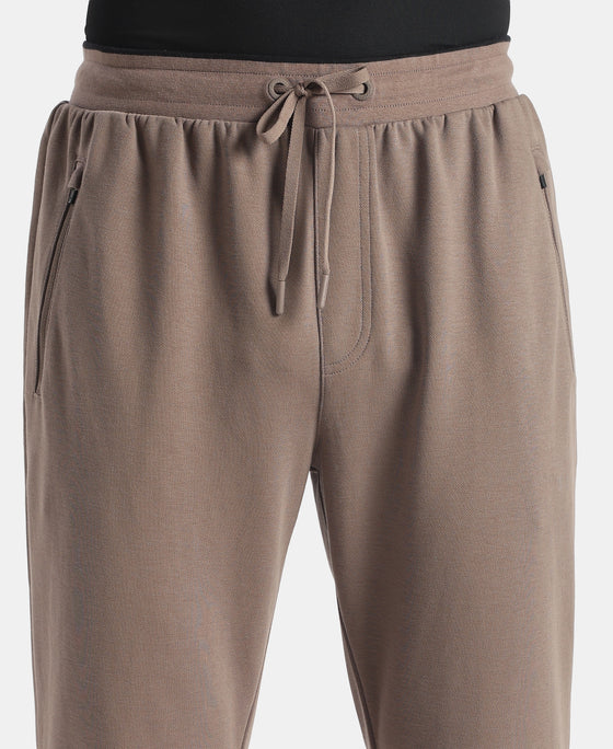 Super Combed Cotton Rich Pique Slim Fit Jogger with Zipper Pockets - Dark Khaki