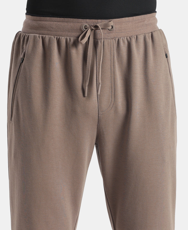 Super Combed Cotton Rich Pique Slim Fit Jogger with Zipper Pockets - Dark Khaki