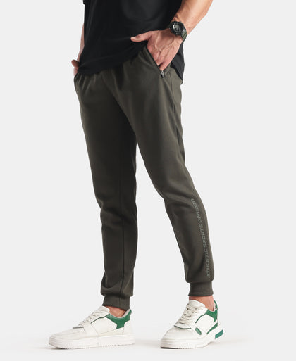 Super Combed Cotton Rich Pique Slim Fit Jogger with Zipper Pockets - Deep Olive