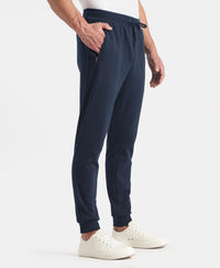 Super Combed Cotton Rich Pique Slim Fit Jogger with Zipper Pockets - Navy