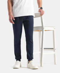 Super Combed Cotton Rich Pique Slim Fit Jogger with Zipper Pockets - Navy