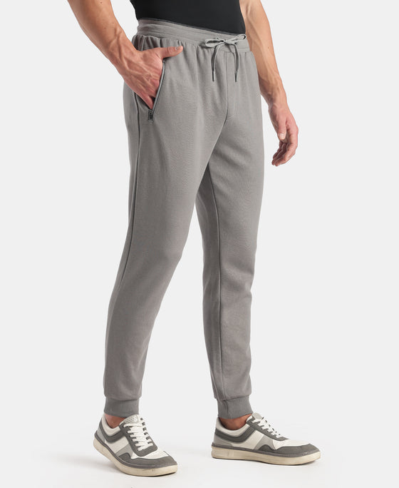 Super Combed Cotton Rich Pique Slim Fit Jogger with Zipper Pockets - Performance Grey
