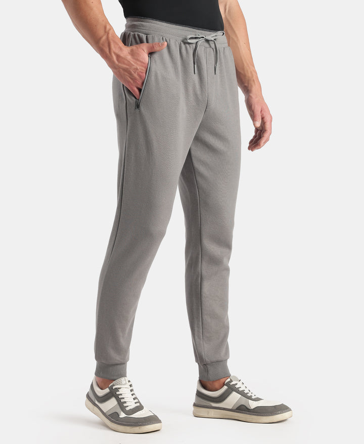 Super Combed Cotton Rich Pique Slim Fit Jogger with Zipper Pockets - Performance Grey