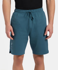 Super Combed Cotton Straight Fit Shorts with Side Pockets - Indian Teal