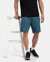 Super Combed Cotton Straight Fit Shorts with Side Pockets - Indian Teal