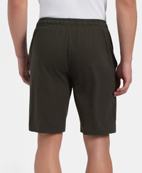 Super Combed Cotton Straight Fit Shorts with Side Pockets - Olive