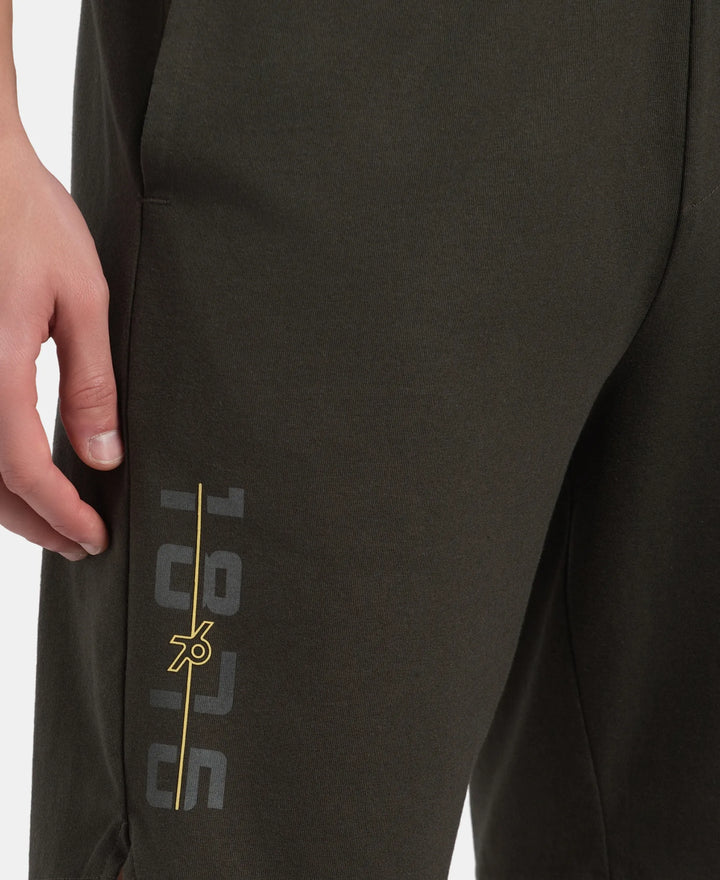 Super Combed Cotton Straight Fit Shorts with Side Pockets - Olive