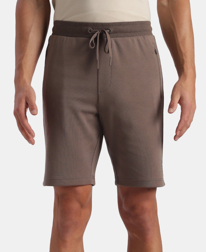 Super Combed Cotton Rich Straight Fit Shorts with Zipper Pockets - Dark Khaki