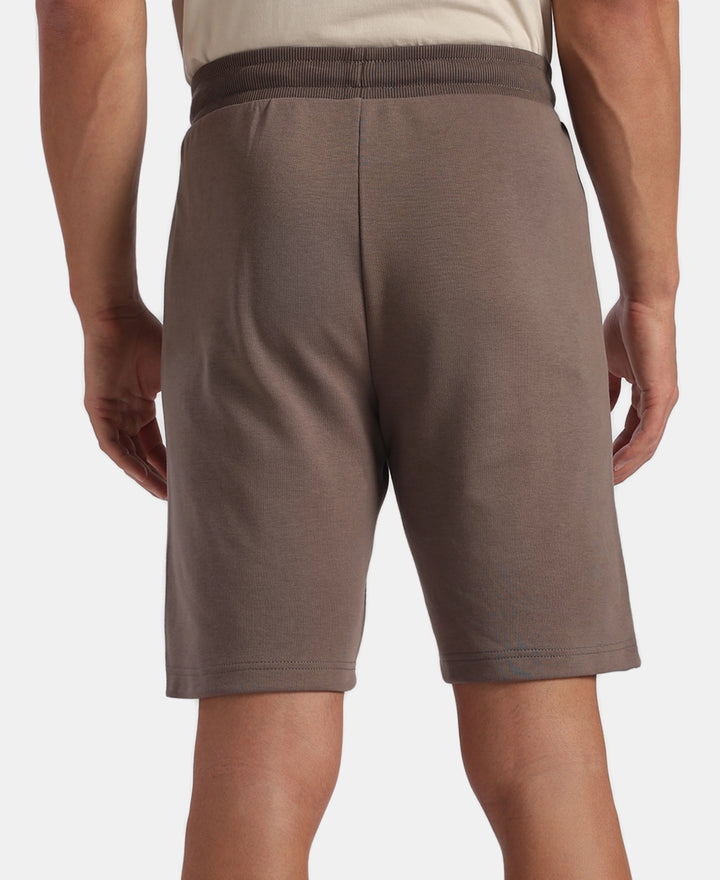 Super Combed Cotton Rich Straight Fit Shorts with Zipper Pockets - Dark Khaki