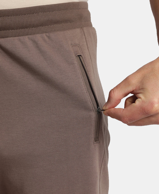 Super Combed Cotton Rich Straight Fit Shorts with Zipper Pockets - Dark Khaki