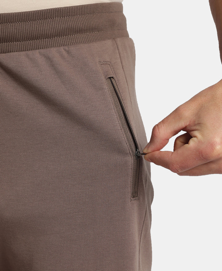 Super Combed Cotton Rich Straight Fit Shorts with Zipper Pockets - Dark Khaki