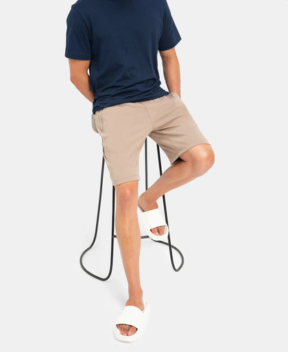 Super Combed Cotton Rich Straight Fit Shorts with Zipper Pockets - Desert Taupe