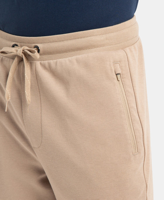 Super Combed Cotton Rich Straight Fit Shorts with Zipper Pockets - Desert Taupe