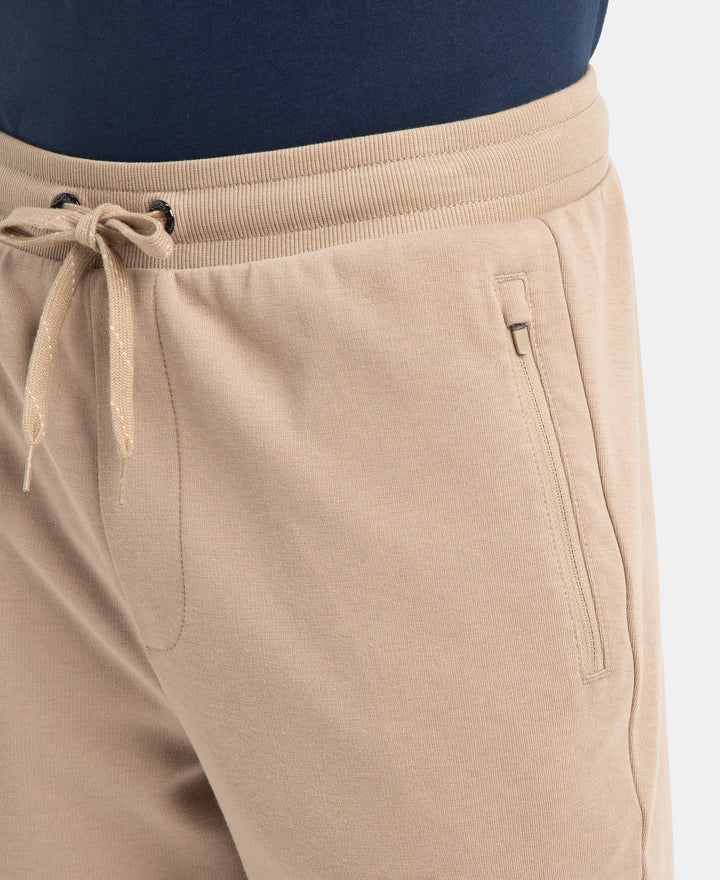 Super Combed Cotton Rich Straight Fit Shorts with Zipper Pockets - Desert Taupe