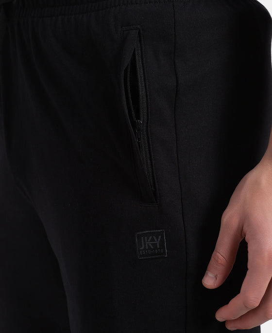 Super Combed Cotton Rich Straight Fit Shorts with Zipper Pockets - Black & Performance Grey