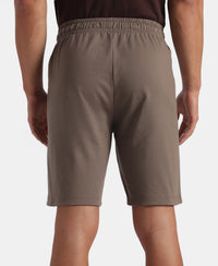 Super Combed Cotton Rich Straight Fit Shorts with Zipper Pockets - Dark Khaki & Java