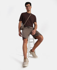 Super Combed Cotton Rich Straight Fit Shorts with Zipper Pockets - Dark Khaki & Java