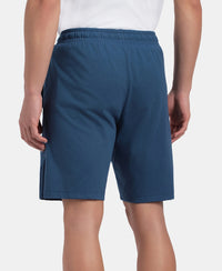 Super Combed Cotton Rich Straight Fit Shorts with Zipper Pockets - Ensign Blue & Navy