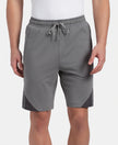 Super Combed Cotton Rich Straight Fit Shorts with Zipper Pockets - Performance Grey & Asphalt