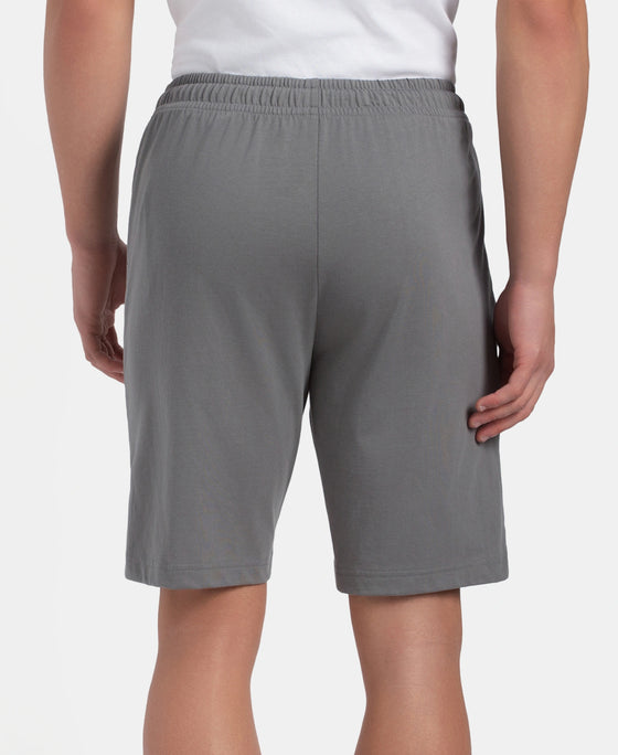 Super Combed Cotton Rich Straight Fit Shorts with Zipper Pockets - Performance Grey & Asphalt