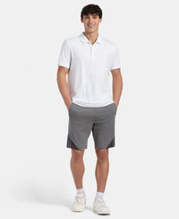 Super Combed Cotton Rich Straight Fit Shorts with Zipper Pockets - Performance Grey & Asphalt