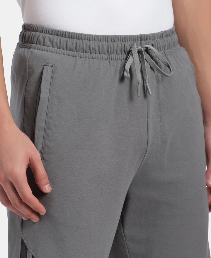 Super Combed Cotton Rich Straight Fit Shorts with Zipper Pockets - Performance Grey & Asphalt