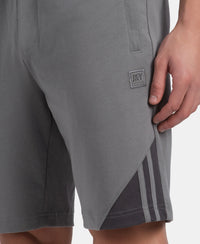 Super Combed Cotton Rich Straight Fit Shorts with Zipper Pockets - Performance Grey & Asphalt