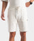 Super Combed Cotton Rich Regular Fit Shorts with Zipper Pocket - White